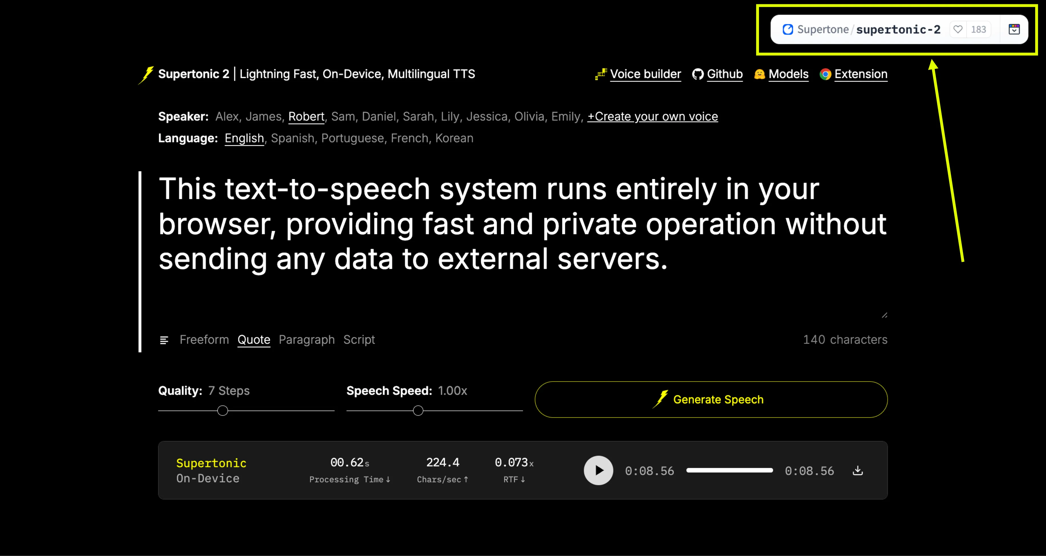 Supertonic TTS Hugging Face Space